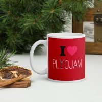I LOVE PLYOJAM White glossy mug
